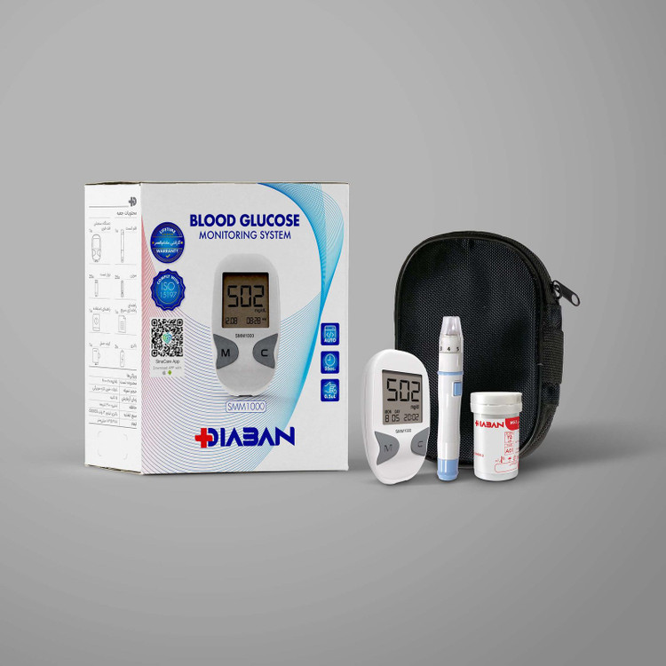 دستگاه تست قند خون دیابان مدل SMM 1000 به همراه نوار تست قند خون بسته 50 عددی